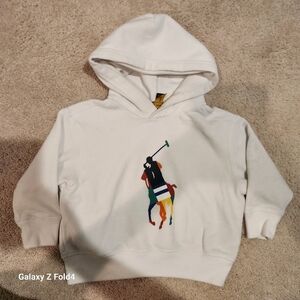Polo Ralph Lauren Cotton Blend White Big Pony Hoodie